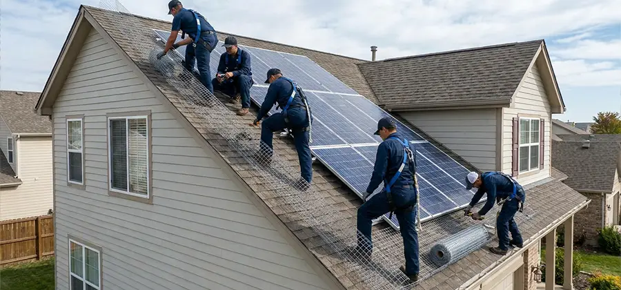 Pigeon Wire for Solar Panels in Griffin